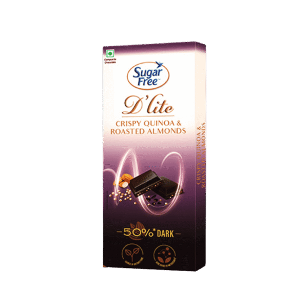Sugar Free D'Lite Dark Chocolate Bar (Dark Crispy Quinoa & Roasted Almonds)