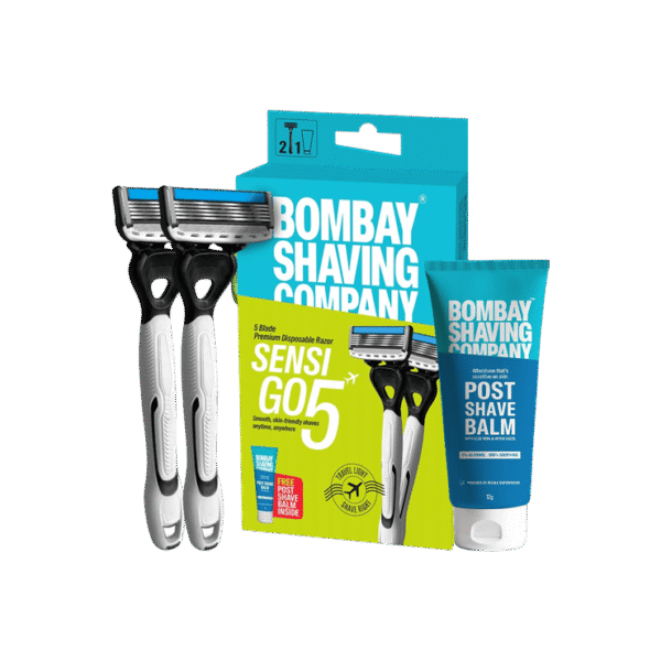 Bombay Shaving Company Sensi Go 5 Premium 5-Blade Disposable Men's Razor - Free Post Shave Balm