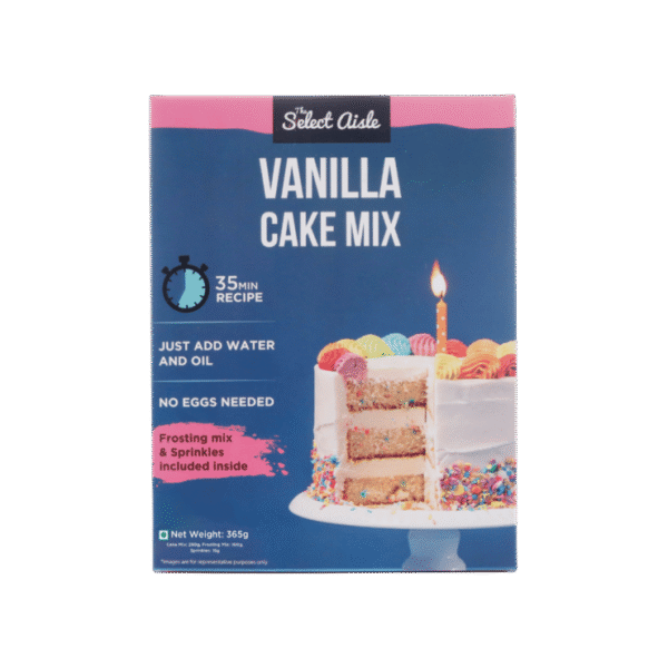 The Select Aisle Eggless Vanilla Cake Mix with Frosting mix and Sprinkles