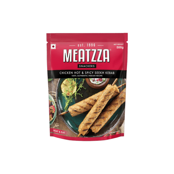 Meatzza Hot & Spicy Chicken Seekh Kebab (Frozen)