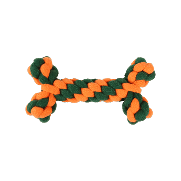 Super Pet Rope Dog Toy Bone (Orange, Green)