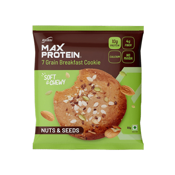 RiteBite Max Protein No Maida 7 Grains Nuts & Seeds 10 g Protein Cookies