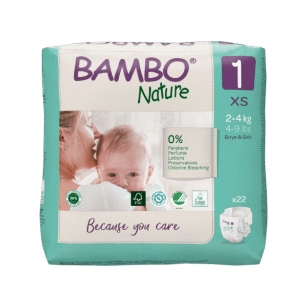 Bambo Nature Ultra Absorbent Tape Bamboo Diaper (XS)