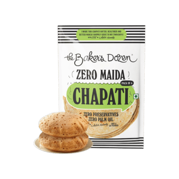 The Baker's Dozen Zero Maida Ready to Cook Chapati, Whole Wheat