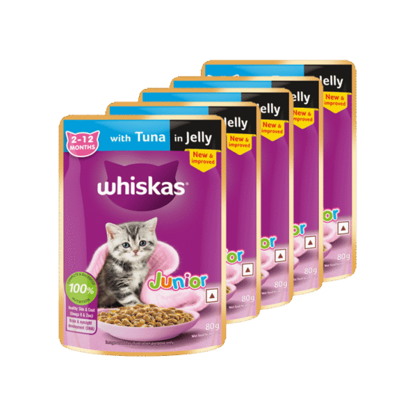 Whiskas Wet Kitten Food -Tuna in Jelly (2-12 Months) - Pack of 5