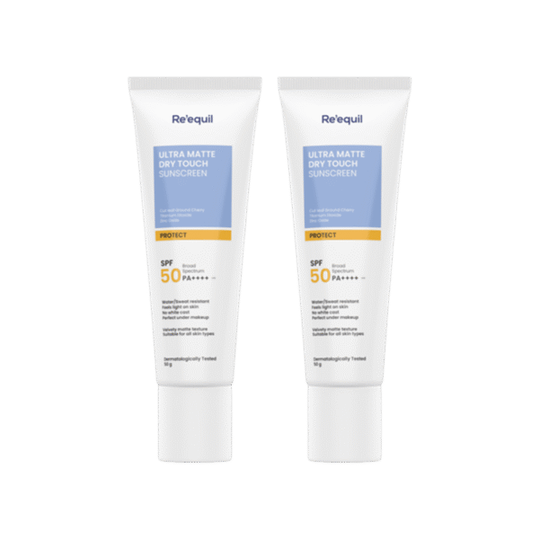RE' EQUIL Ultra Matte Dry Touch Sunscreen (SPF 50 PA++++) - Pack of 2