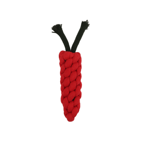 Super Pet Rope Carrot Chew Toy (Red, Black)