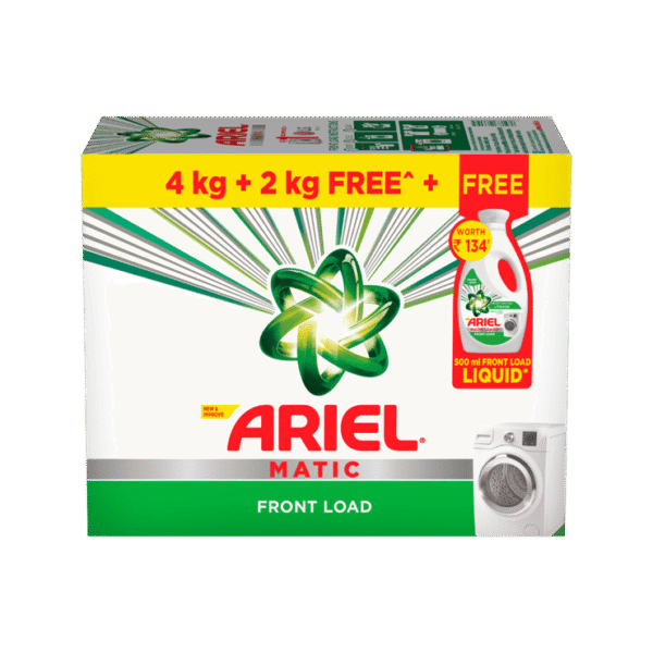 Ariel Matic Front Load Detergent Powder - Free 500 ml Liquid Detergent Inside