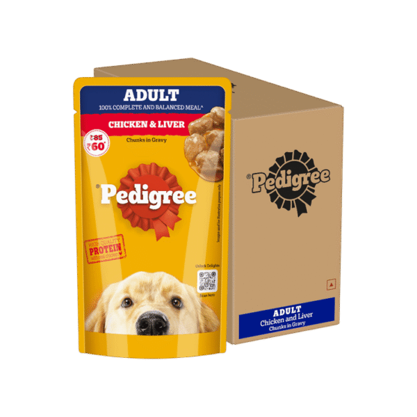 Pedigree Adult Wet Dog Wet Food - Grilled Liver Chunks Flavour in Gravy with Vegetables