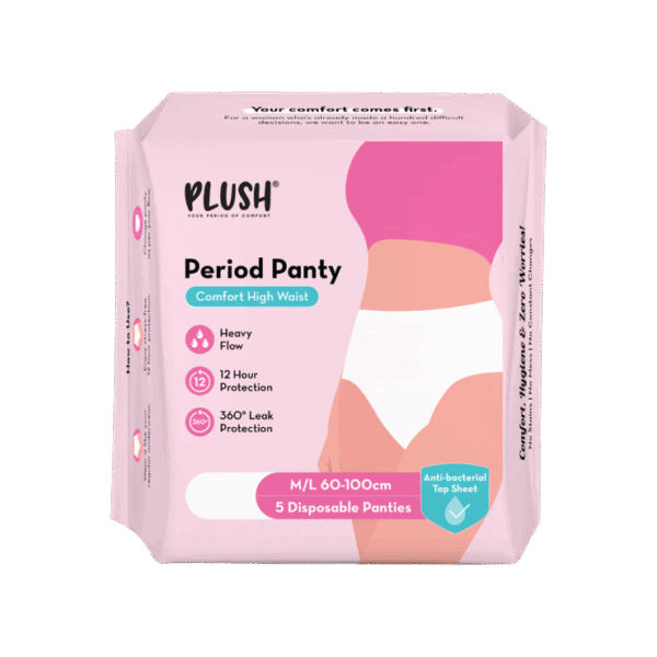 Plush Comfort High Waist Disposable Period Panty (M-L)