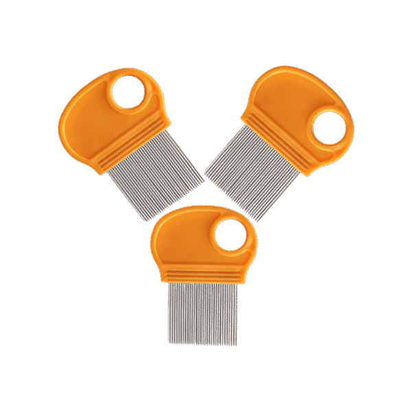 VniQ Lice Hair Comb Fine Metal Teeth (0..4" x 2.4" x 3.3", Orange)