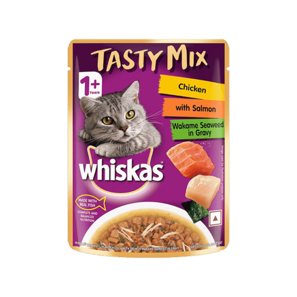 Whiskas Tasty Mix Wet Cat Food (Chicken with Salmon Wakame Seaweed in Gravy)