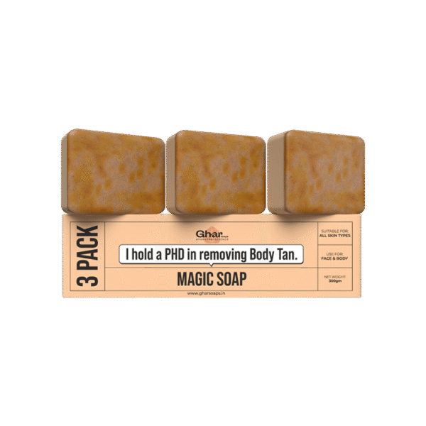 Ghar Soaps Sandalwood & Saffron Magic Soap (Pack of 3)