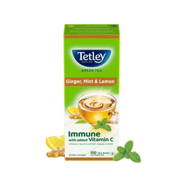 Tetley Ginger, Mint & Lemon Green Tea Bags (Immune with Added Vitamin C)