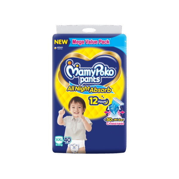 MamyPoko Pants All Night Absorb Baby Diaper (XXL 15-25 kg - 40 Diapers)