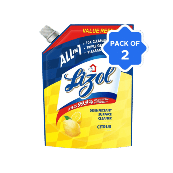 Lizol Disinfectant Surface & Floor Cleaner (Citrus) 1.8 l - Pack of 2