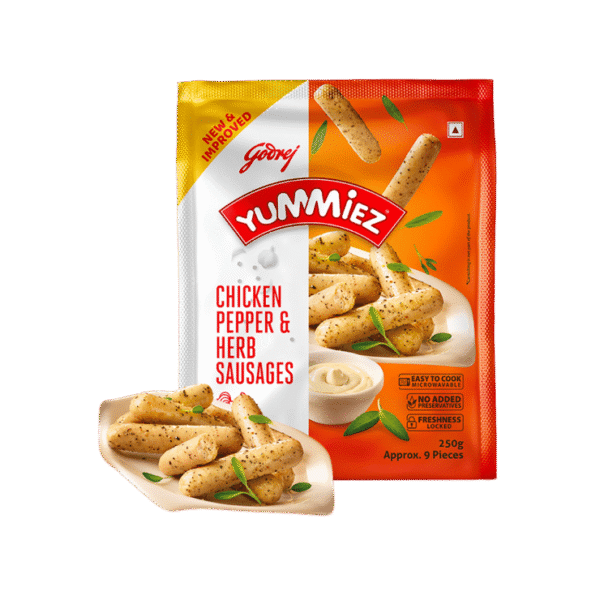 Godrej Yummiez Pepper & Herb Chicken Sausage (Frozen)