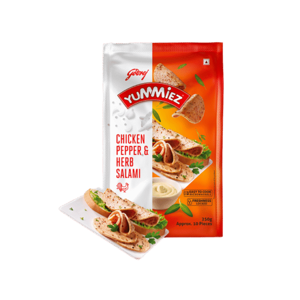Godrej Yummiez Pepper & Herb Chicken Salami (Frozen)