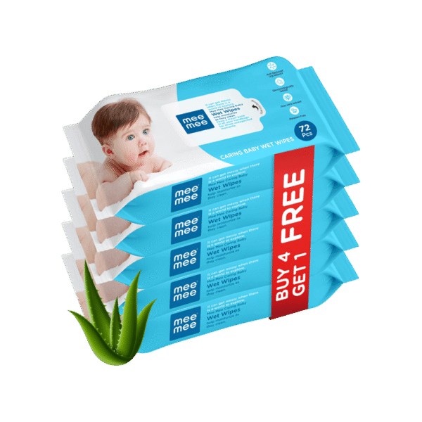 Mee Mee Gentle Wet Baby Wipes with Aloe Vera - Pack of 5