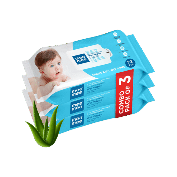 Mee Mee Caring Baby Wipes with Aloe Vera - Pack of 3