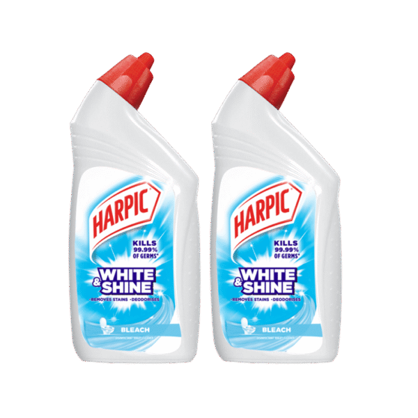 Harpic Disinfectant Toilet Bleach (White and Shine) - Pack of 2