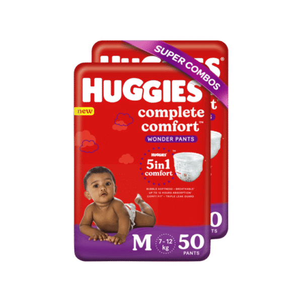 Huggies Baby Diaper (Pants, M, 7-12 kg) - Pack of 2