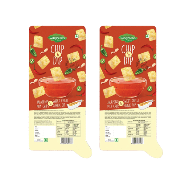 Wingreens Farms Jalapeno Pita Chips With Sweet Chilli Garlic Dip - Pack of 2