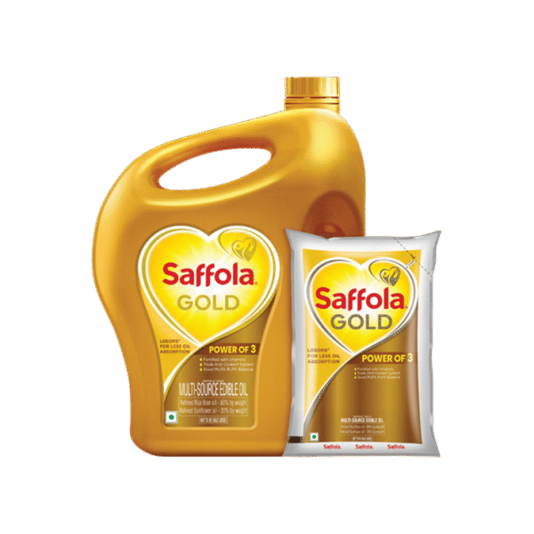 Saffola Sunflower and Rice Bran Blended Cooking Oil - Free 1 l Pouch