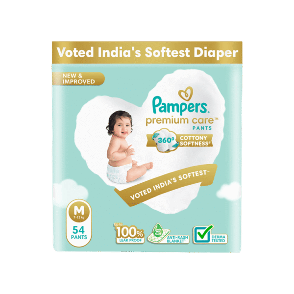 Pampers Premium Care Baby Diaper (Pants, M, 7-12 kg)