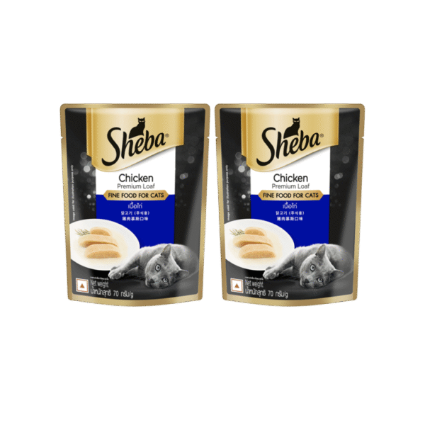 Sheba Adult (1+ years) Premium Chicken Loaf, Fine Wet Cat Food - Pack of 2