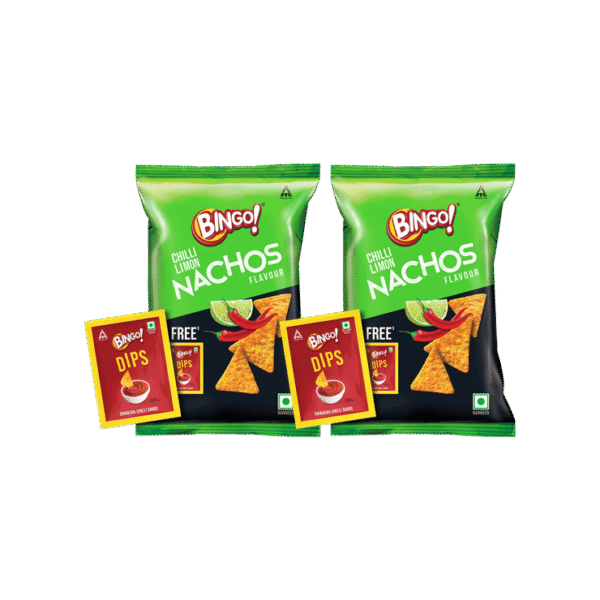 Bingo Chilli Limon Nachos with Free Dip - Pack of 2
