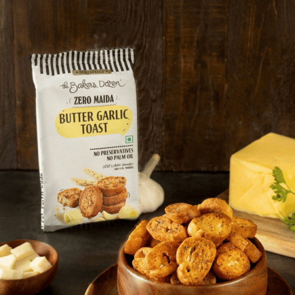 The Baker's Dozen Zero Maida Butter Garlic Toast, Whole Wheat