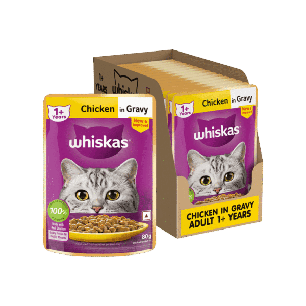 Whiskas Wet Cat Food -Chicken in Gravy (1+ Years)