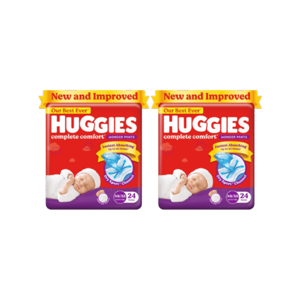 Huggies Wonder Baby Diaper (Pants, NB/XS, Upto 5 kg) - Pack of 2
